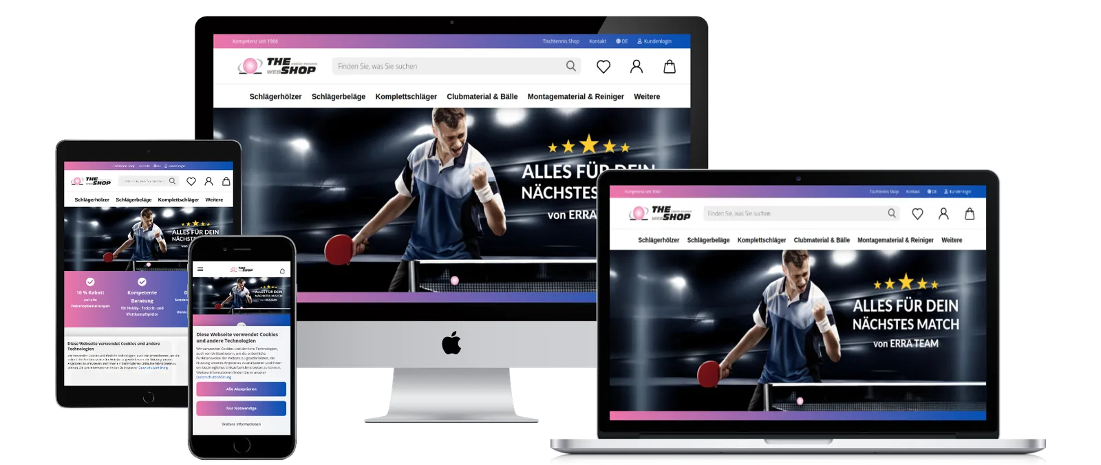 ERRA TEAM – Gambio GX4 Website auf Desktop, Tablet und Smartphone