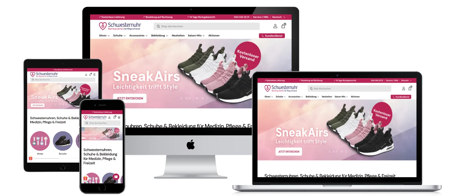 OWITA AG – Shopify Website auf Desktop, Tablet und Smartphone