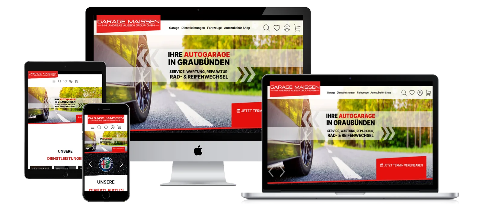 andreas aliesch group GmbH – Shopware 6 Website auf Desktop, Tablet und Smartphone